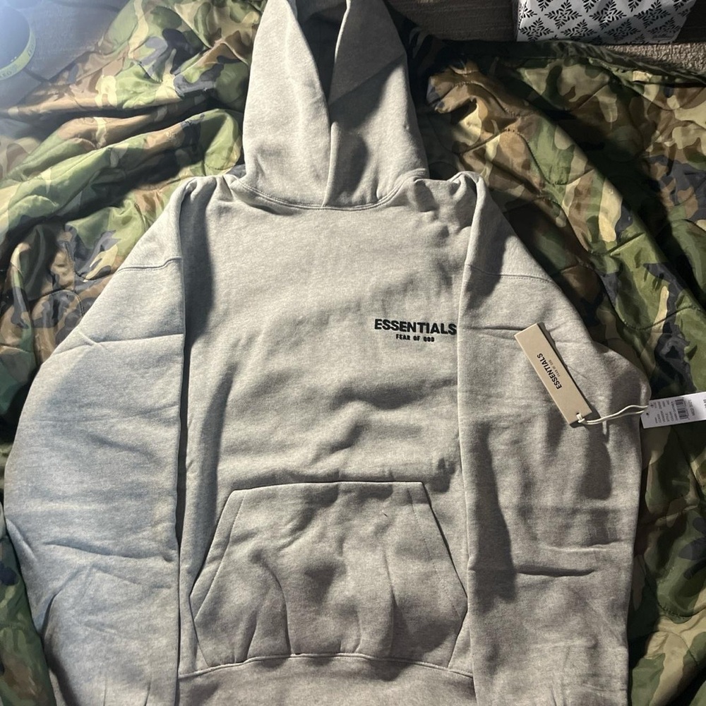 Essentials Light Gray Hoodie Sweater for Men